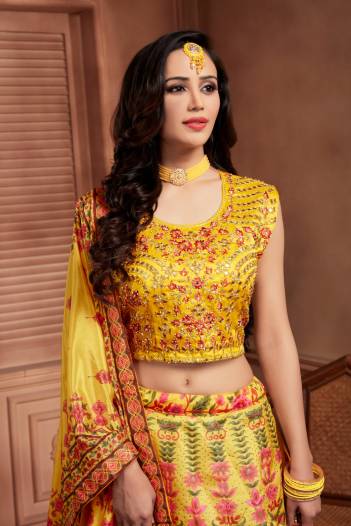 D.NO. C10614-A BY AMOHA EMBROIDERY LEHENGA CHOLI WHOLESALER IN INDIA